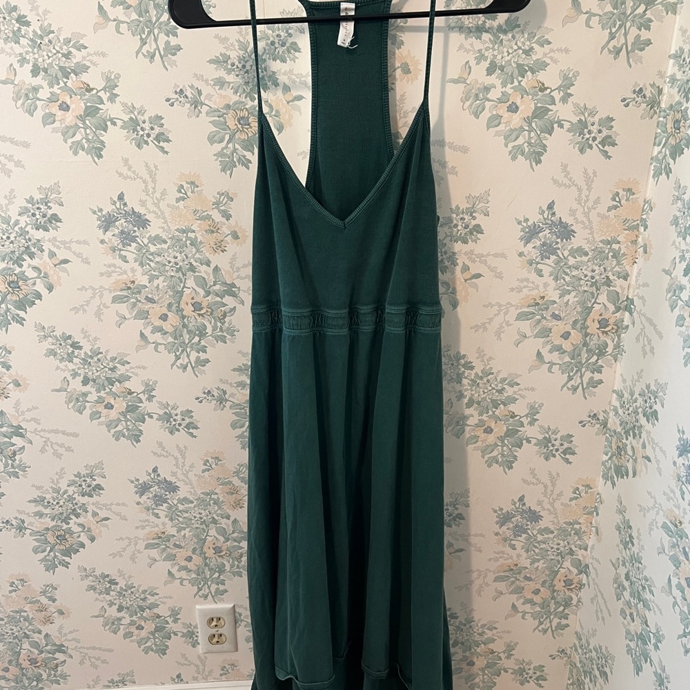 Anthropologie V Neck High-Low Racerback Dress with Optional Topper